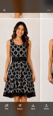 JOINUS Sleeveless Geometric Circle Print Dress with Embellished Waist and Tie Ba